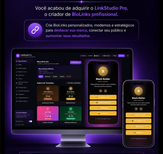 LinkStudio Pro — criador de BioLinks